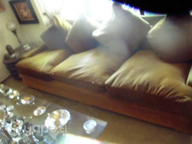 Sofa de Felpa,Plumas,años 70, Excelente Estado