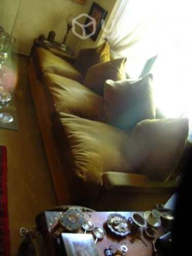 Sofa de Felpa,Plumas,años 70, Excelente Estado