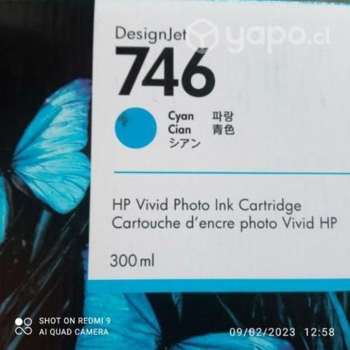Tinta HP 746 cyan original de 300ml