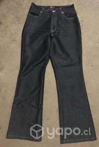 Jeans NY Jeans negros brillantes rectos tiro alto