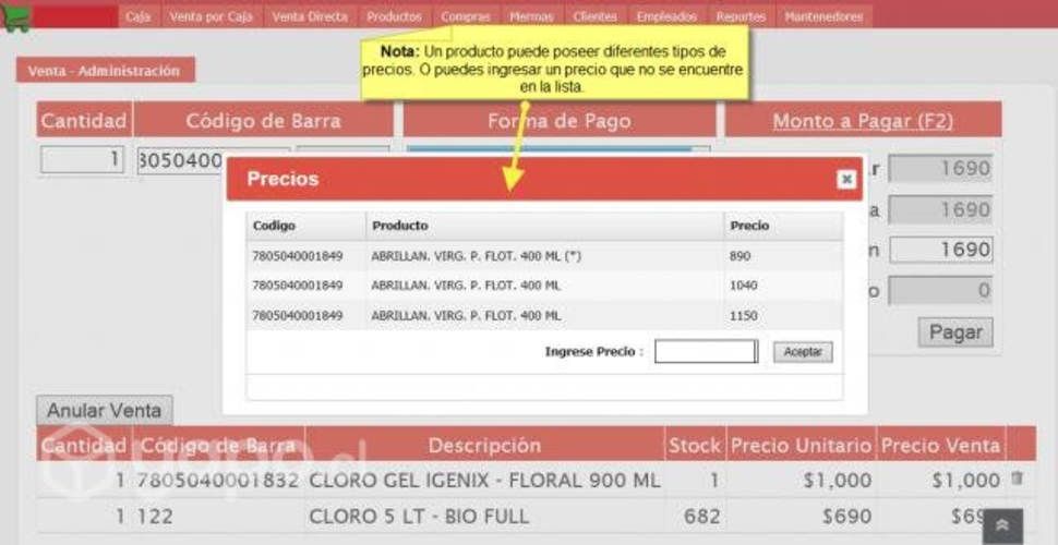 Sistema con Boleta Electrónica (SII)