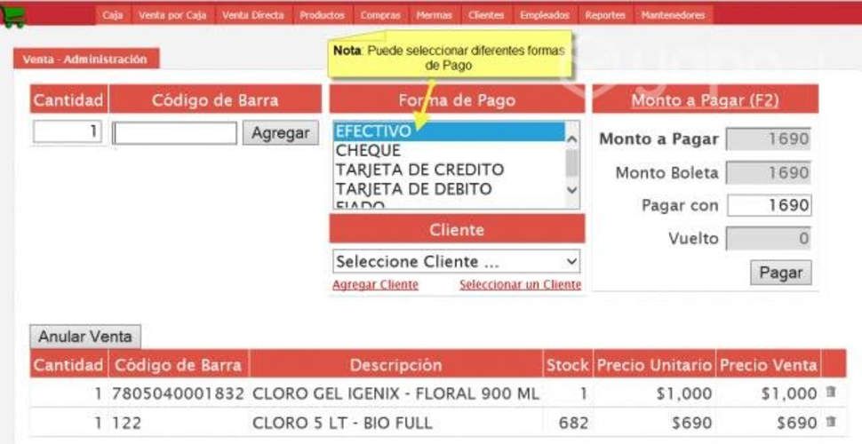 Sistema con Boleta Electrónica (SII)