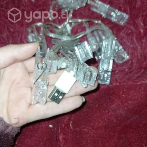 Luces con USB y sujetadores