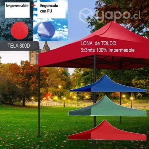Lona Repuesto Para Toldo Plegable 3x3 rojo azul