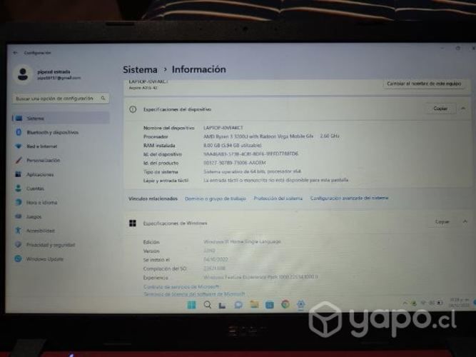 Notebook Acer Aspire 3