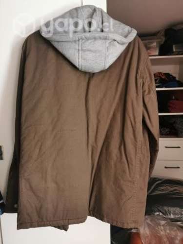 Chaqueta F&P Man Design con gorro varón cafe gorro