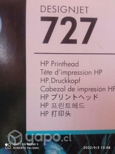 Tinta cabezal HP 727 original nuevo