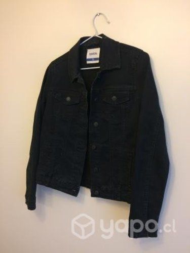 Casaca Mezclilla Negra, Mujer Talla S