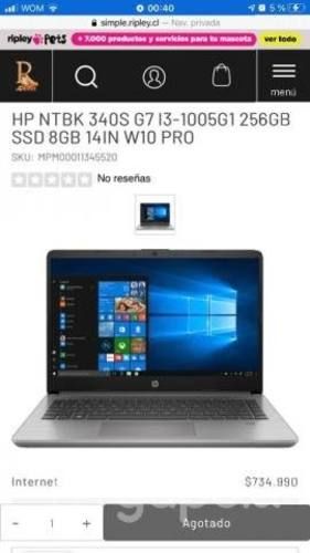 Notebook HP 340S G7 (i3-1005G1, 8GB RAM, 25