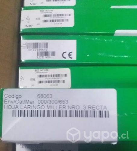 Hojas Miller welch allyn para laringoscopio fibra