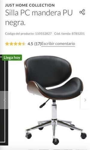 Silla pc madrid madera pu negra nueva en caja