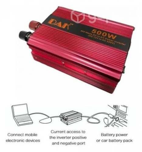 Inversor Voltaje Corriente 12V a 220V de 500W DAK
