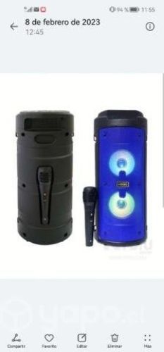 Parlante con microfono, Bluetooth y luces