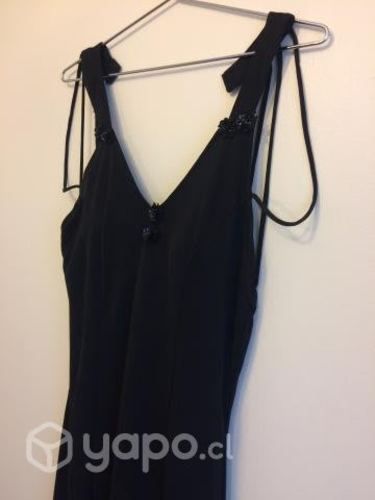 Vestido Fiesta Negro Talla L,   .-