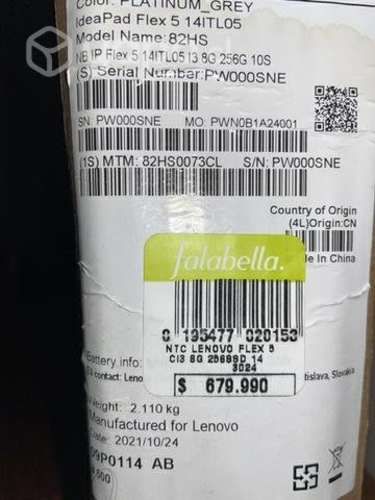 Notebook lenovo 5i intel core i3 8GB Ram 256 Gb