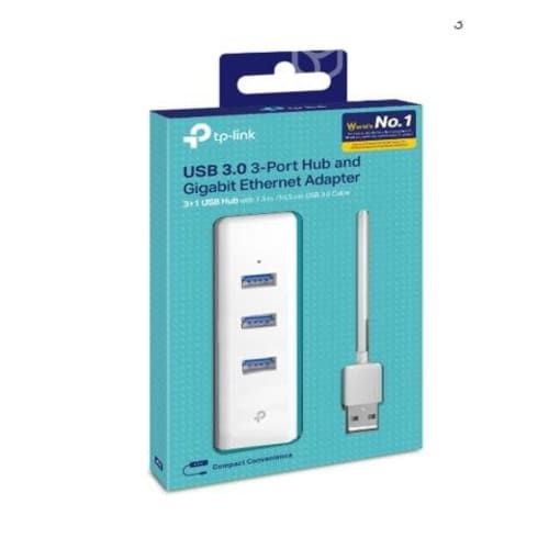 Adaptador usb 3.0 a rj45 (lan) con 3 puertos usb h