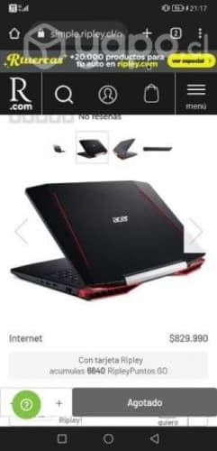Notebook Acer Aspire Vx5