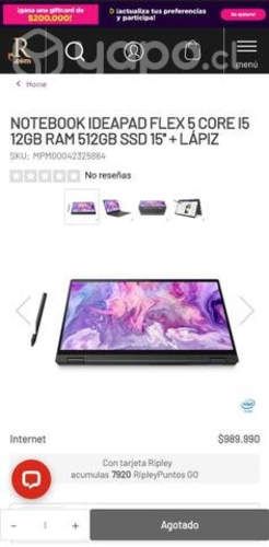 Lenovo ideapad Flex I5 12Gb ram 512 Gb + Lápiz