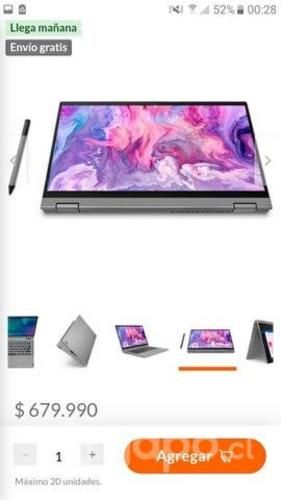 Notebook Lenovo Flex 5/ 14 Full HD táctil/ 256SSD