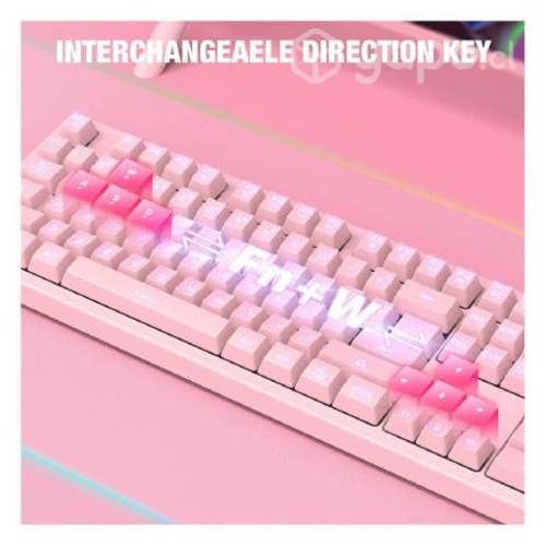 Kit Gamer Rosado Teclado G25 + Mouse