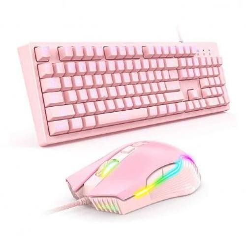 Kit Gamer Rosado Teclado G25 + Mouse