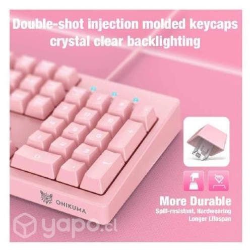 Kit Gamer Rosado Teclado G25 + Mouse