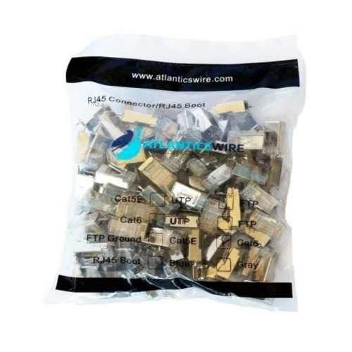 Conector rj45 cat6 ftp, metalico con tierra 100 un