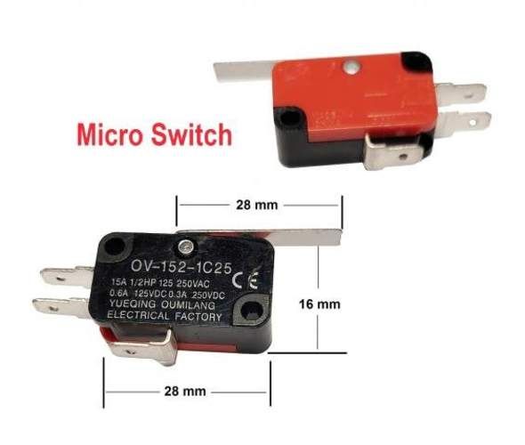 Micro Switch Con Palanca. 28 X 16 Milimetros