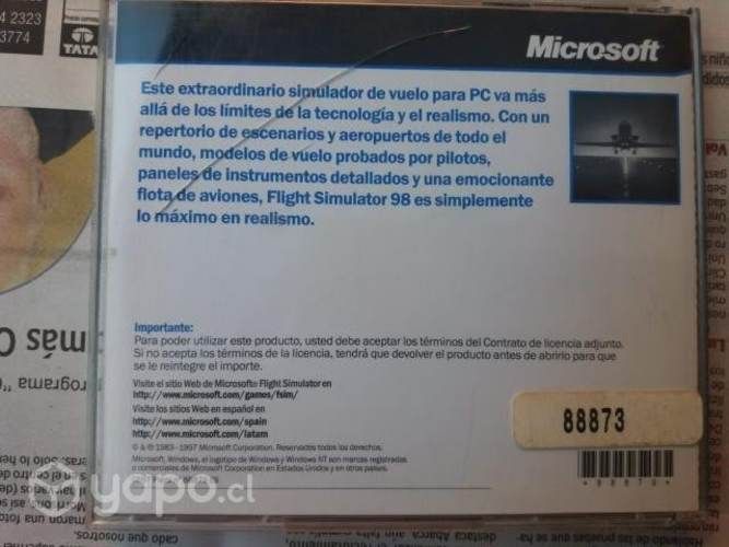 Juego Flight Simulator 98 Original