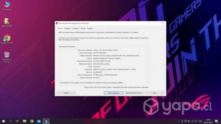 Notebook Asus ROG G15 G512LI