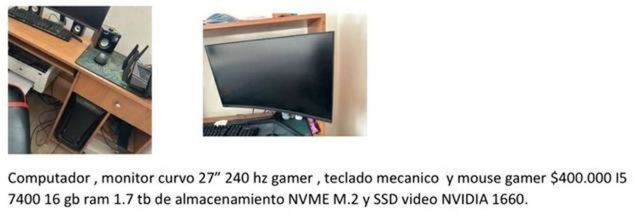 Computador monitor teclado mecanico y mouse gamer