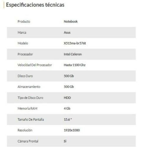 Notebook Asus X515ma-br576t/Slate Grey/ Intel Cele