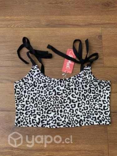 Crop top leopardo