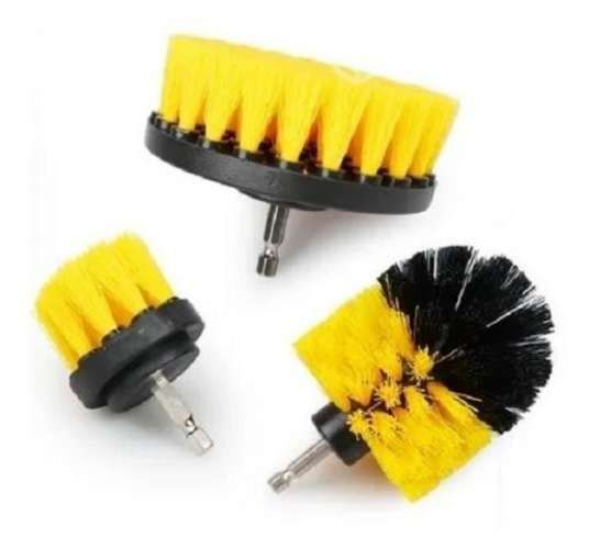 Kit De 3 Cepillos Taladro Lava Tapiz Baños Cocina