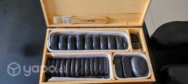 Set de 45 pcs piedras calientes + piedra de cuarzo