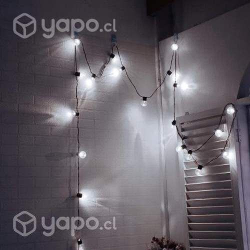 Guirnaldas Solar 10 Ampolletas Led Luz Blanca 3mts