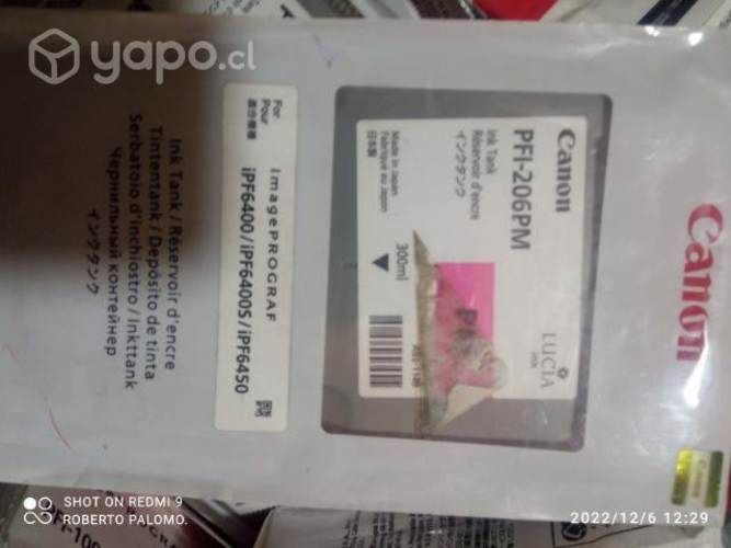 Tintas Canon pfi 206 colores originales de 300ml