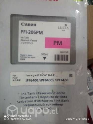 Tintas Canon pfi 206 colores originales de 300ml