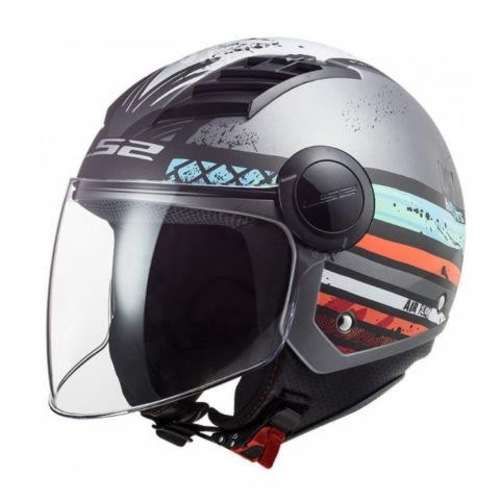 Casco Moto Ls2 Of 562 Airflow Ronnie Silver Azul