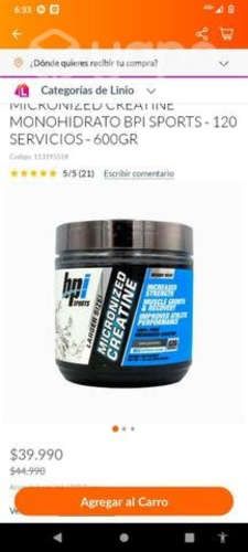 Creatina sellada 120 servicios