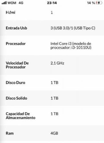 Notebook 14&#34; HP 348 G7 i3-10110U 1TB 4GB W10H