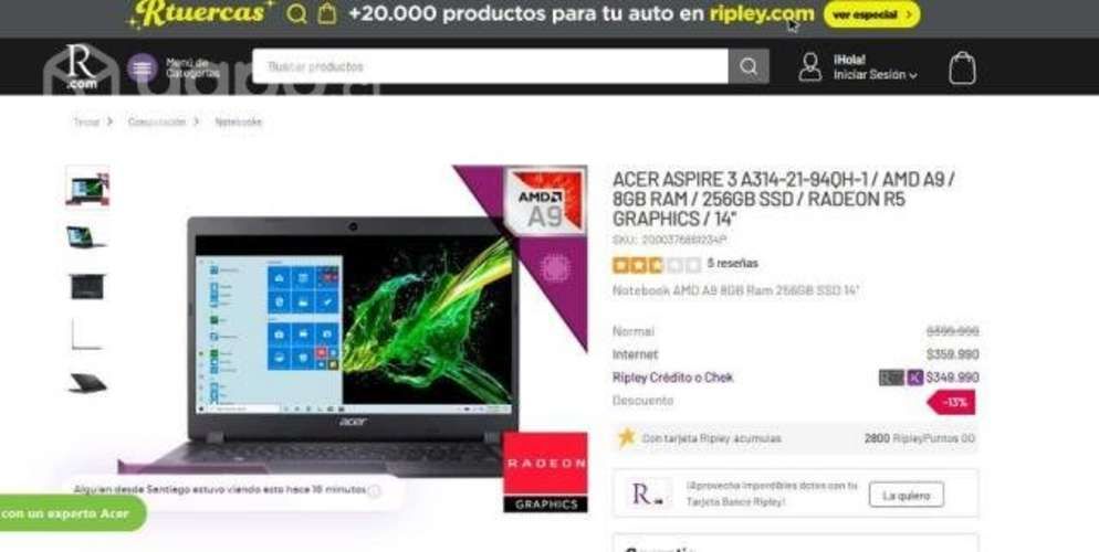 Acer Aspire 3 A314-21 8GB RAM