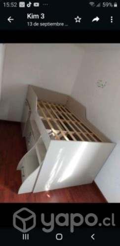 Cama plaza y media sin colchon