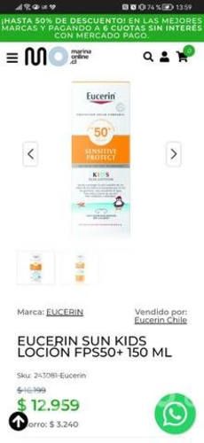 Protector solae kids eucerin factor 30