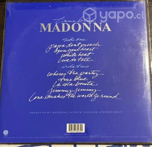 Madonna - True Blue Vinilo Nuevo Sellado
