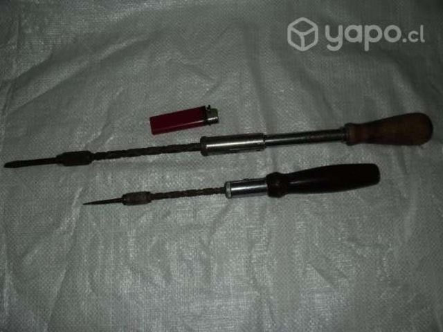 2 Antiguos Destornilladores Carpinteros P/decorar