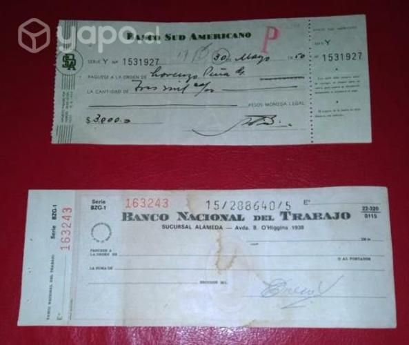 Cheques antiguos