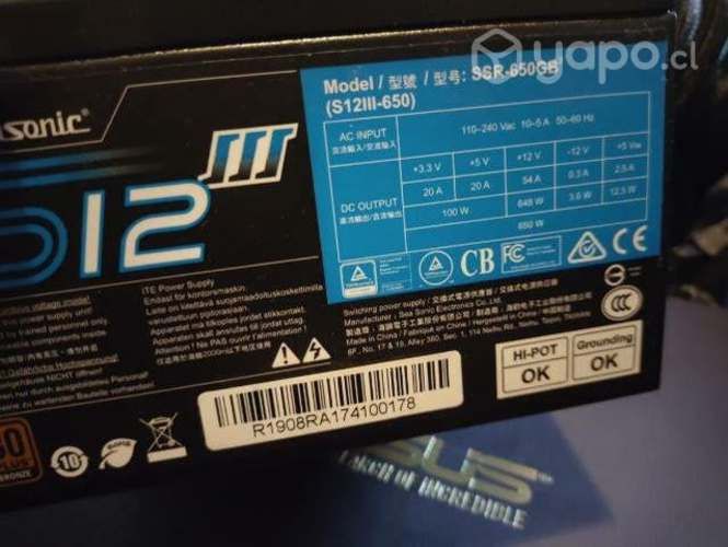 Fuente de poder seasonic 650 w
