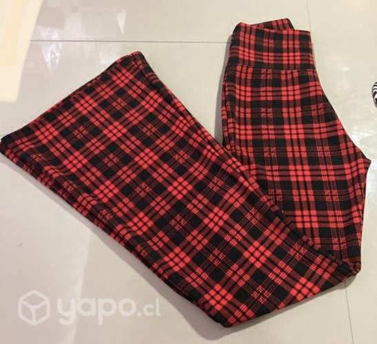 Flare pants cuadrillé