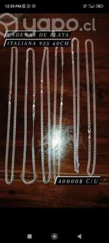 Cadenas de plata italiana